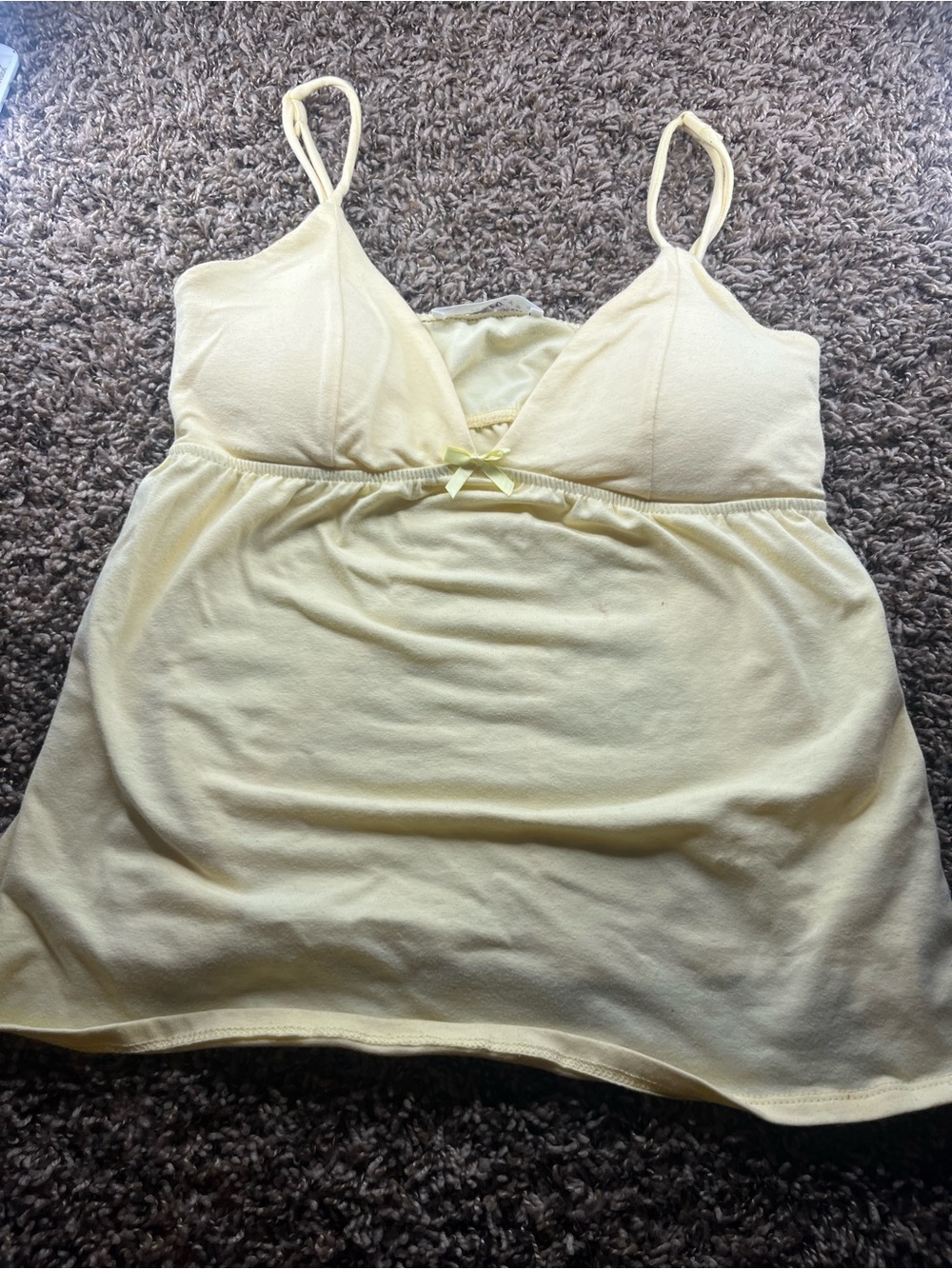 Light Yellow V-Neck Spaghetti Strap Camisole - Unbranded